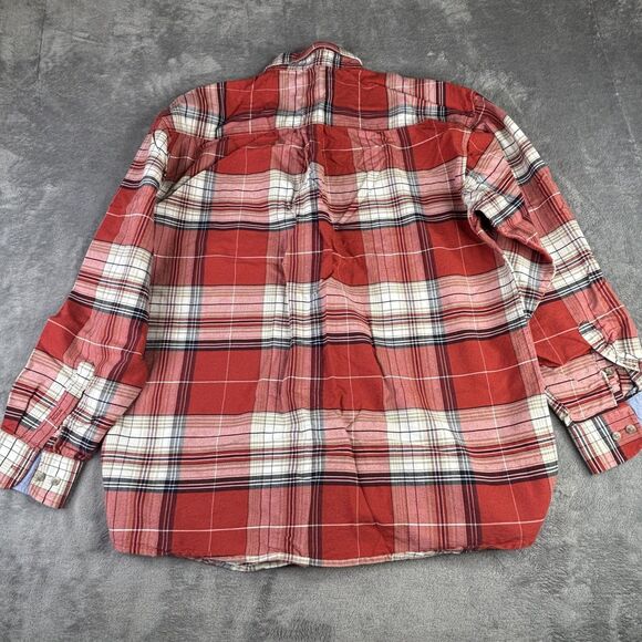 Wrangler Twenty X Shirt Mens XL Red Plaid Button Down Long Sleeve Pocket MJ2201M - Picture 10 of 11